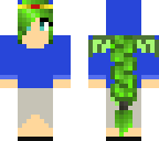green dragon in a blue hoodie