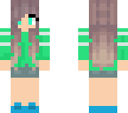 green girl brown hair