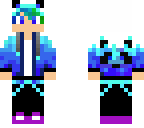 panda boy with green and blue hair improved
