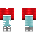 red crop top with blue jeans base