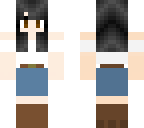 white shirt w brown belt over denim skirt