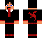 red and black dragon suit
