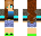 my blue and green girl with long hair 