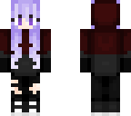 red and black hoodie with purple hair