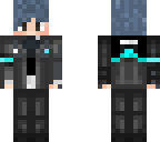 android with blue hair