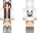 kitty cat girl with brown hair in braids