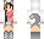 kitty cat girl with brown hair in braid and scarf