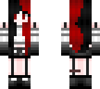 goth emo punk red black split hair girl cute evil