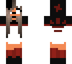 red black and white bunny girl