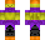 yellow and orange and purple bedrock steve