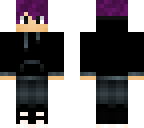 purple hair with black hoodie