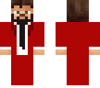 red suit and tie