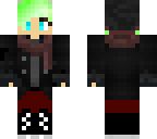 green hair blue eyes girl jacket