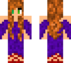 girl with red hair and purple dress