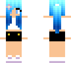 kawaii girl with blue hair and ponytail
