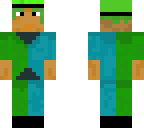 hombre azul y verde