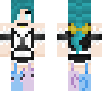 cyan-haired maid
