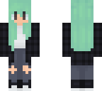 mint haired girl