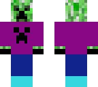 creeper with puple creeper t-shirt