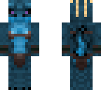 female blue argonian with tribal bikini