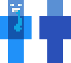 blue drooling person
