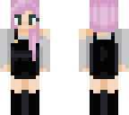 pink hair black overalls