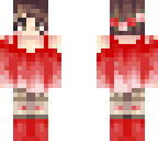 brunette-light red tunic