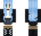 cute girl with blue hair
