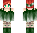 red head-dark green