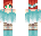 red head-dark teal