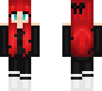 red head all black outfit slim