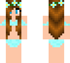 cute girl in swimsuit with a blue flower crown