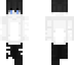 black and white with blue eyes