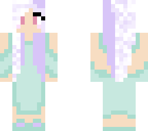 girl with long blue dress.