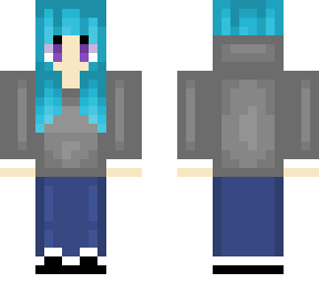 blue haired kawaii