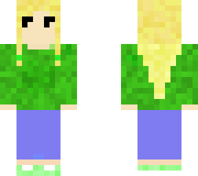 verde-green sweater girl with duh face