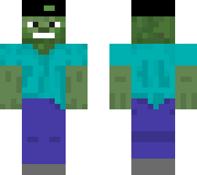 zombie boy with hat and facial features