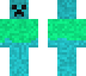 light blue creeper with a light green shirt