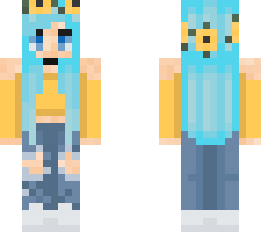 sunflower - blue hair