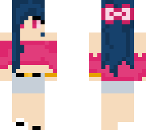 pink blue hair girl