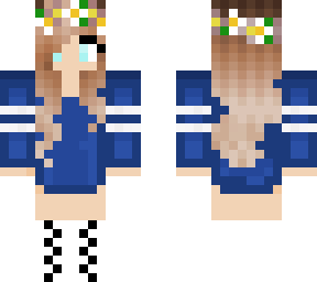 pretty flower crown girl | Minecraft Skin