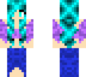 neon blue hair beach girl