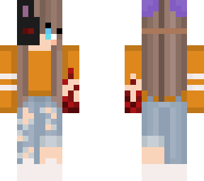 bloody armed bunny mask girl