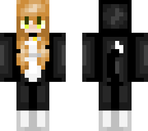 black cat/tuxedo cat girl