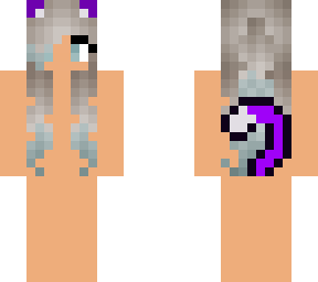 grey blue hair cat girl base skin