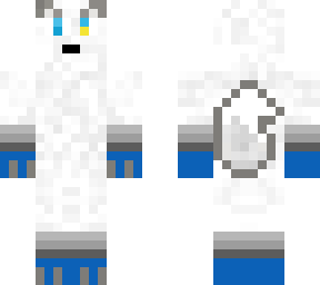 white and blue wolf skin