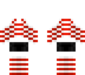 open shoulder red stripe & black shorts + red stripe