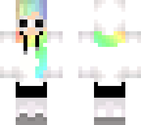 rainbow hair and hoodie
