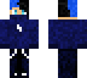boy (sweater, blue and black hair)