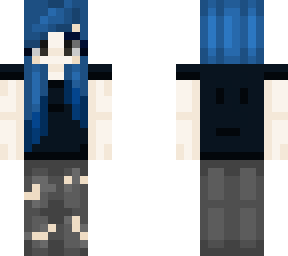 normal blue haired girl